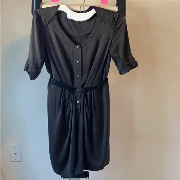 Olive 100% silk dry cleaned only dress - Picture 1 of 3